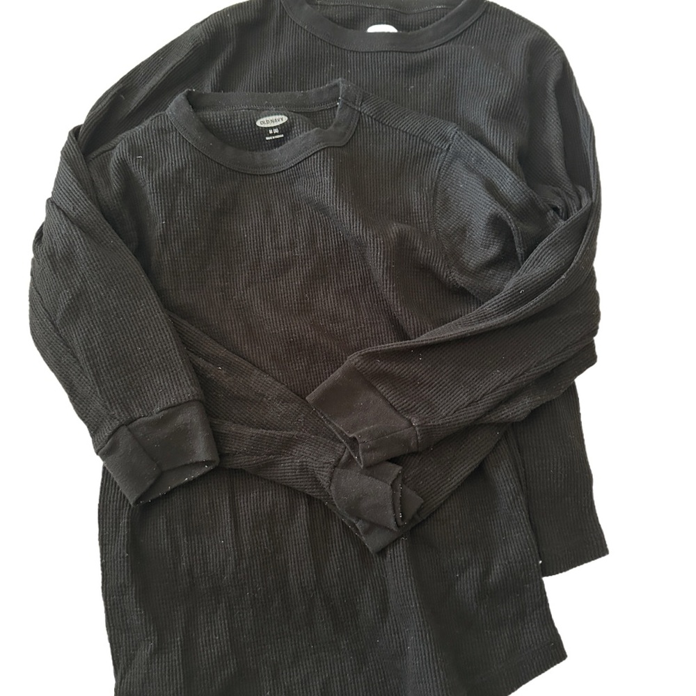 Set of 2 Old Navy boys size M(8)  Black Long Sleeve Kids Tee